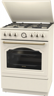 Плита Газовая Gorenje GKS6C71CLI слоновая кость (металлическая крышка) реш.чугун