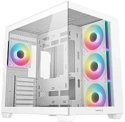 Корпус Deepcool CG530 4F белый без БП ATX 6x120mm 4x140mm 1xUSB3.0 audio bott PSU