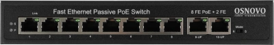 Коммутатор Osnovo SW-21000/A(120W) (L2) 8PoE 120W неуправляемый