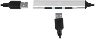 Разветвитель USB-C + USB-A Digma DHUB-4USB-AC-2.0 4порт. серебристый