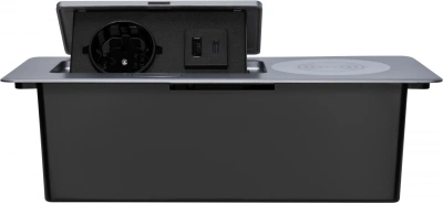 Розетка Cactus CS-SOCKET-USBA/C-WLESS для столешницы 26.5x11.8x6.5см серебристый