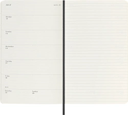 Еженедельник Moleskine ACADEMIC SOFT WKNT Large 130х210мм датир.18мес 208стр. мягкая обложка черный
