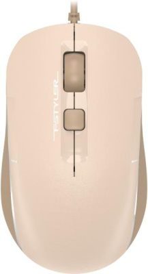 Мышь A4Tech Fstyler FM26 бежевый/коричневый оптическая 1600dpi USB для ноутбука 4but (FM26 USB (CAFE LATTE))