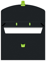 Портфель Бюрократ Black Opal BLPP01LETT 1 отдел. A4 пластик 0.7мм черный/салатовый