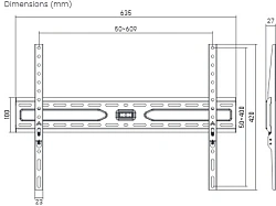 Кронштейн для телевизора Ultramounts UM820 черный 37"-86" макс.45кг настенный фиксированный