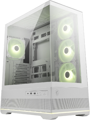 Корпус MSI MAG Pano 110R PZ белый без БП ATX 6x120mm 7x140mm 2xUSB3.0 1xUSB3.1 audio AirDuct bott PSU