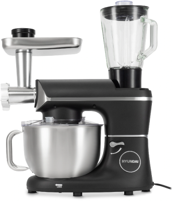 Кухонная машина Hyundai HYM-S8591 планетар.вращ. 1500Вт черный/серебристый