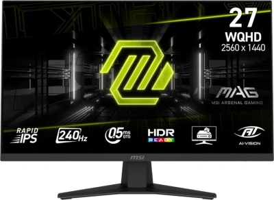 Монитор MSI 27" Mag 274QF X24 черный IPS LED 16:9 HDMI полуматовая HAS Piv 1000:1 178гр/178гр 2560x1440 240Hz DP Quad 2K (1440p) USB 6.05кг
