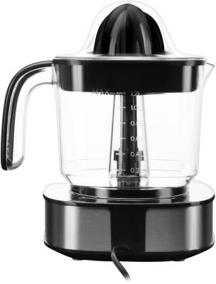 Соковыжималка цитрусовая Hyundai HY-JC4123 30Вт рез.сок.:1200мл. черный/нержавеющая сталь