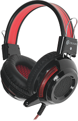 Наушники с микрофоном Оклик HS-G300 ARMAGEDDON черный/красный 2.2м мониторные оголовье (337457)