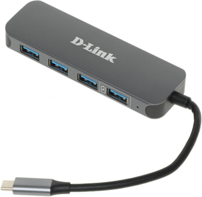 Разветвитель USB-C D-Link DUB-2340 4порт. черный (DUB-2340/A1A)