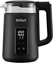 Чайник электрический Kitfort КТ-6714 1.7л. 2200Вт черный корпус: стекло/металл/пластик