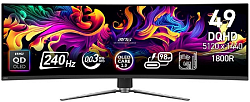 Монитор MSI 49" MPG 491CQPX QD-OLED черный QD OLED LED 32:9 HDMI матовая HAS Piv 250cd 178гр/178гр 5120x1440 240Hz DP DQ USB 10.6кг