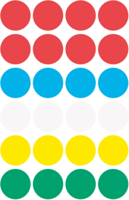 Этикетки Avery Zweckform 3089 24шт на листе диаметр 18мм/70г/м2/4л./ассорти самоклей. универсальная