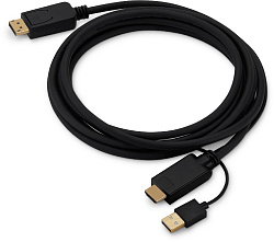 Кабель аудио-видео Buro HDMI (m)/DisplayPort (m) 3м. позолоч.конт. черный (HDMI-DP-3M)