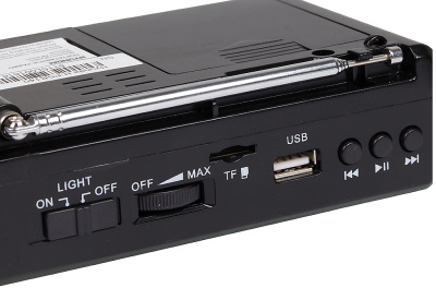 Радиоприемник портативный Hyundai H-PSR140 черный USB microSD