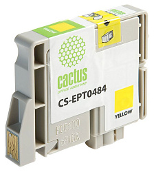 Картридж струйный Cactus CS-EPT0484 T0484 желтый (14.4мл) для Epson Stylus Photo R200/R220/R300/R320/R340/RX500/RX600/RX620/RX640 с чипом