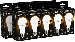 Лампа светодиодная Gauss A70 22Вт цок.:E27 груша 220B св.свеч.бел.теп. (упак.:10шт) (102502122)