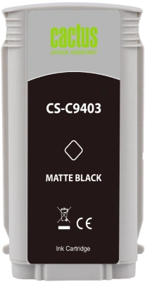 Картридж струйный Cactus CS-C9403 №72 черный матовый (130мл) для HP DJ T610/T620/T770/T1100/T1100MFP/T1120/T1200