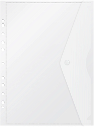Конверт на кнопке Бюрократ -PK880CLEAR/1 A4 с перфорац. по длинной стороне пластик 0.18мм прозрачный
