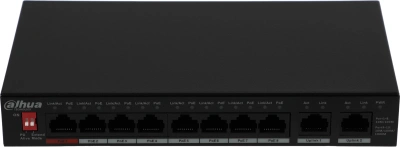 Коммутатор Dahua DH-PFS3010-8ET-96 (L2) 8x100Мбит/с 8PoE 96W неуправляемый