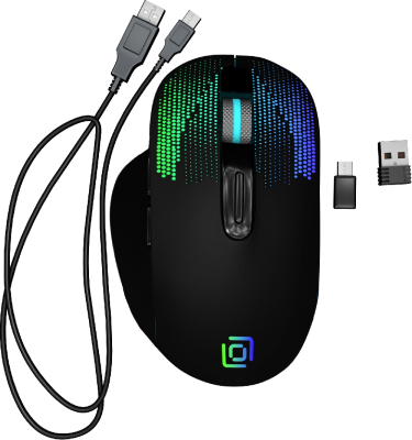 Мышь Оклик 636LWC черный оптическая 1600dpi беспров. USB/USB-C для ноутбука 6but (1158065)
