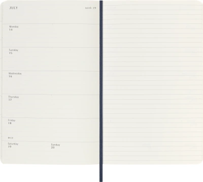 Еженедельник Moleskine ACADEMIC SOFT WKNT Large 130х210мм датир.18мес 208стр. мягкая обложка синий