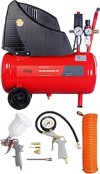 Компрессор поршневой Fubag House Master Kit безмасляный 180л/мин 24л 1100Вт красный/черный
