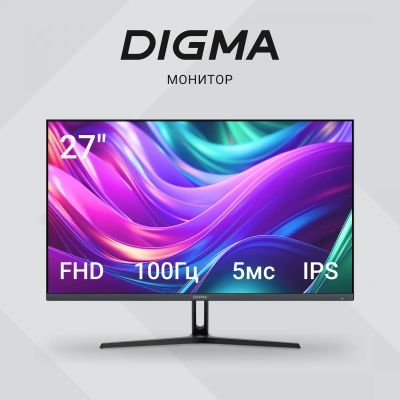 Монитор Digma 27" Progress 27P504F черный IPS LED 16:9 HDMI M/M матовая 300cd 178гр/178гр 1920x1080 100Hz G-Sync FreeSync VGA DP FHD 3.85кг