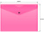 Конверт на кнопке Бюрократ Double Neon DNEPK803A4PINK A4 гориз. пластик 0.15мм розовый