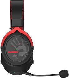 Наушники с микрофоном A4Tech Bloody MR590 Sports красный/черный 1.5м мониторные BT/Radio/3.5mm оголовье (MR590+ WIRED/SPORT RED)