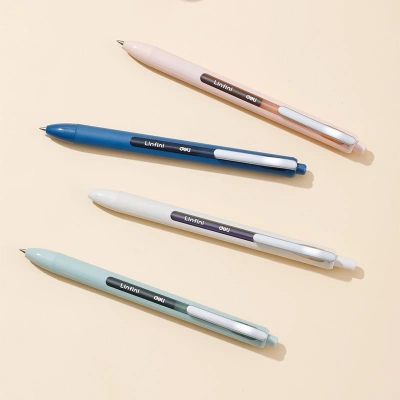 Ручка гелев. автоматическая Deli Linfini EG86-BL ассорти/ассорти син. черн. блистер ев. линия 0.5мм