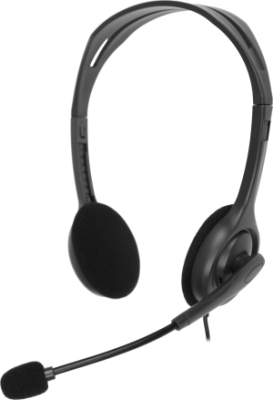 Наушники с микрофоном Logitech H111 серый 2.35м накладные оголовье (981-000594)
