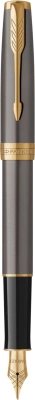 Ручка перьев. Parker Sonnet Grey Core GT (2213680) сталь нержавеющая F подар.кор.