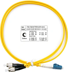 Патч-корд Cabeus FOP(D)-9-LC-FC-1M 2x9/125 OS2 LC дуплекс-FC дуплекс 1м LSZH желтый