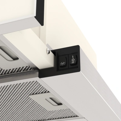 Вытяжка встраиваемая Elikor Интегра Glass 50Н-400-В2Д нержавеющая сталь/стекло бежевое управление: кнопочное (1 мотор)