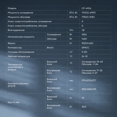 Сплит-система Coolfort CF-4102 белый