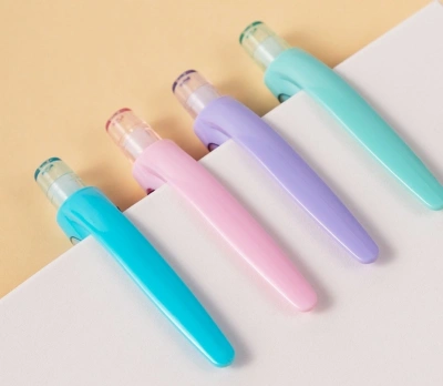 Ручка шариков. автоматическая Deli Every EQ41-BL прозрачный/ассорти d=0.7мм син. черн. кругл. резин. манжета