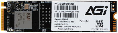 Накопитель SSD AGi PCIe 3.0 x4 256GB AGI256G16AI198 AI198 M.2 2280