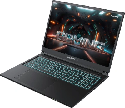 Ноутбук Gigabyte G6 Core i7 13620H 16Gb SSD512Gb NVIDIA GeForce RTX4060 8Gb 16" IPS FHD+ (1920x1200) FreeDOS black WiFi BT Cam (KF-H3KZ853KD)