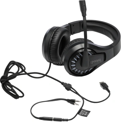 Наушники с микрофоном A4Tech Bloody G230p черный 2м накладные оголовье (G230P)