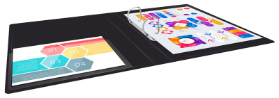 Папка на 2-х кольцах Silwerhof Perlen 271957-75 A4 1мм кор.38мм внутр. с вставкой зеленый металлик