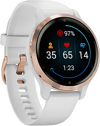 Смарт-часы Garmin Venu 2S AMOLED корп.розовое золото рем.белый разм.брасл.:110-175мм (010-02429-13)