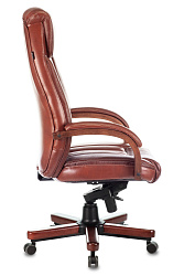 Кресло руководителя Бюрократ T-9922WALNUT светло-коричневый Leather Eichel кожа крестов. металл/дерево
