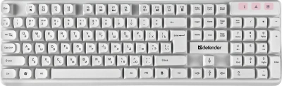 Клавиатура + мышь Defender Milan C-992 клав:белый мышь:белый/красный USB беспроводная Multimedia (45994)