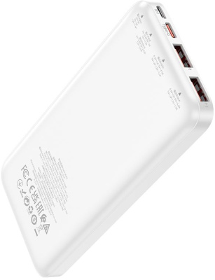 Мобильный аккумулятор Hoco J101 Astute 10000mAh QC3.0/PD3.0 22.5W 5A 2xUSB-A/USB-C белый (J101 ASTUTE WHITE)