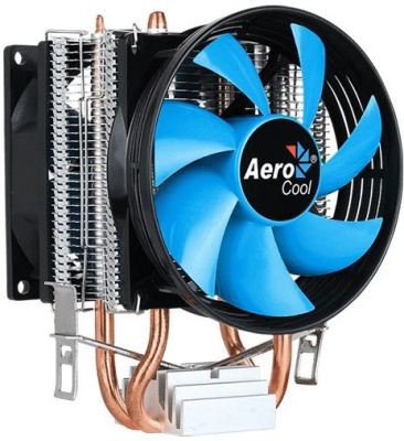 Устройство охлаждения(кулер) Aerocool Verkho 2 Dual Soc-AM5/AM4/1200/2066/1700/1851 черный/синий 4-pin 15-25dB Al+Cu 120W 370gr Ret