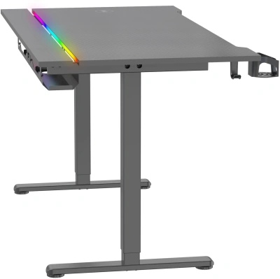 Стол для компьютера Cactus CS-EDXL-GBK с электроприводом и подсветкой RGB столешница МДФ черный карбоновый каркас черный 140x60см (CS-EDXL-GBK)
