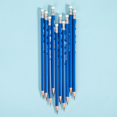 Карандаш ч/г Deli EC001-2B Uspire 2B трехгран. тополь синий карт.кор. (12шт) ластик