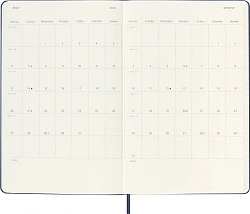 Еженедельник Moleskine ACADEMIC WKNT Large 130х210мм датир.18мес 208стр. синий сапфир